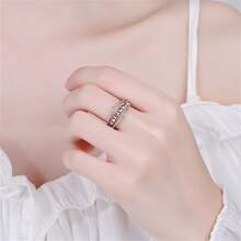 3Pcs Anxiety Spinner Rings Anxiety Fidget Rings Adjustable Calming Worry Open Ring Set Cubic Zirconia Meditation Relieve Stress Rotatable Beads Rings - 3pcs - View 5