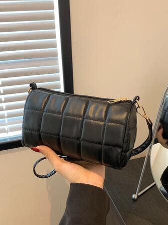 女性用pu皮革拼接斜挎包,適合存放手機和硬幣