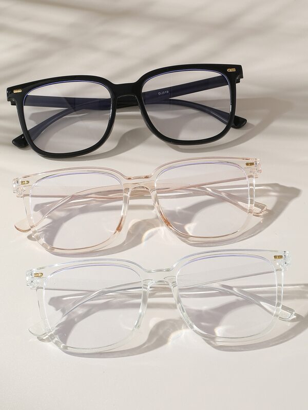 1pc/set Multicolor 2023 Street Fashion Square Flat Lens Eyeglasses Face