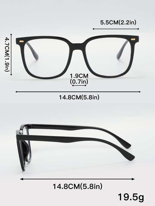 1pc/set Multicolor 2023 Street Fashion Square Flat Lens Eyeglasses Face