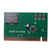 2 - Bit Pci Motherboard Fault Test Card Desktop Computer Detection Card Pci Motherboard Tester Diagnostic Display - Green - View 1