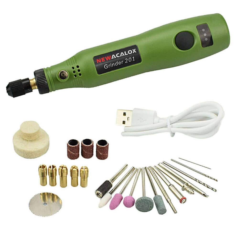 10W Hobby Craft Mini Drill Grinder Tool Set Modeling Polishing Drilling - Green - Green - View 1