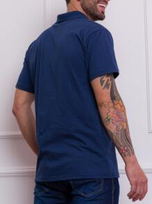 Men Polo Shirts - 藏蓝色 - 查看 2