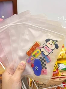 10 个 Ins 风格磨砂透明自粘塑料袋，配有彩色珠宝卡，用于存储和包装，圣诞节 - 無色 - 查看 7