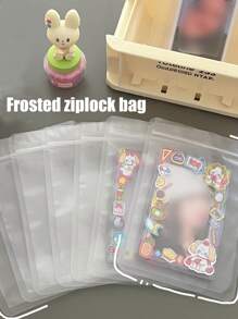 10 个 Ins 风格磨砂透明自粘塑料袋，配有彩色珠宝卡，用于存储和包装，圣诞节 - 無色 - 查看 1