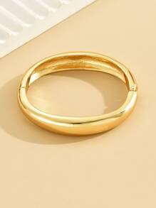 1pc Stylish And Simple Glossy Metal Bracelet For Daily, Commuting, Business Casual Or French Romantic Minimalist Style, Suitable For Friend Gatherings And High-End Occasions Such As Fashion Shows, Receptions, And Formal Events, Suitable For Women To Match With Formal Dresses