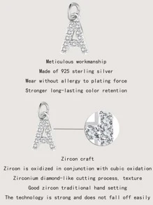 1pc Alphabet Pendant 925 Sterling Silver Small Rhinestone Fittings, DIY Women's Accessories Pendant, Mix and Match as You Want, Create a Unique Style High-end Jewelry Gift