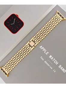 1 dây đeo đồng hồ thông minh bằng kim loại, tổ ong vàng tương thích với cả nam và nữ Apple Watch Band, tương thích với dây đeo Apple Watch 38mm 40mm 41mm 42mm 44mm 45mm 49mm, tương thích với Apple Smart Watch Series Ultra/SE/8/7/6/5/ 4/3/2/1 - Vàng - Xem 2