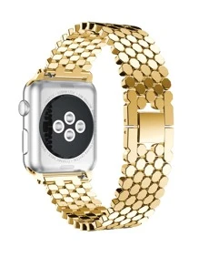1 dây đeo đồng hồ thông minh bằng kim loại, tổ ong vàng tương thích với cả nam và nữ Apple Watch Band, tương thích với dây đeo Apple Watch 38mm 40mm 41mm 42mm 44mm 45mm 49mm, tương thích với Apple Smart Watch Series Ultra/SE/8/7/6/5/ 4/3/2/1 - Vàng - Xem 3
