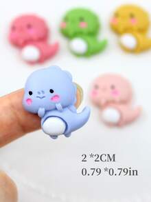 10pcs/set Cute Polyresin Colorful Dinosaur Shaped Jewelry Accessory For DIY Jewelry Making - Multicolor - View 2