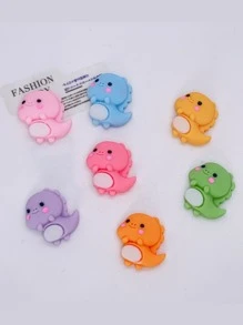 10pcs/set Cute Polyresin Colorful Dinosaur Shaped Jewelry Accessory For DIY Jewelry Making - Multicolor - View 6