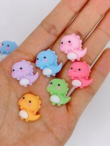 10pcs/set Cute Polyresin Colorful Dinosaur Shaped Jewelry Accessory For DIY Jewelry Making - Multicolor - View 4