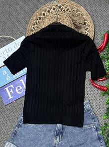 Women Knit Tops - 黑色 - 查看 1