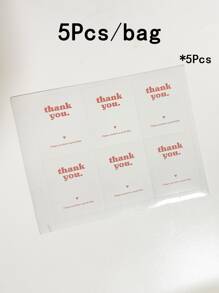 5 张，30 张/张 5x6 厘米简约矩形感谢贴纸，适用于礼品包装装饰、学校用品、返校 - 紅白色 - 查看 7