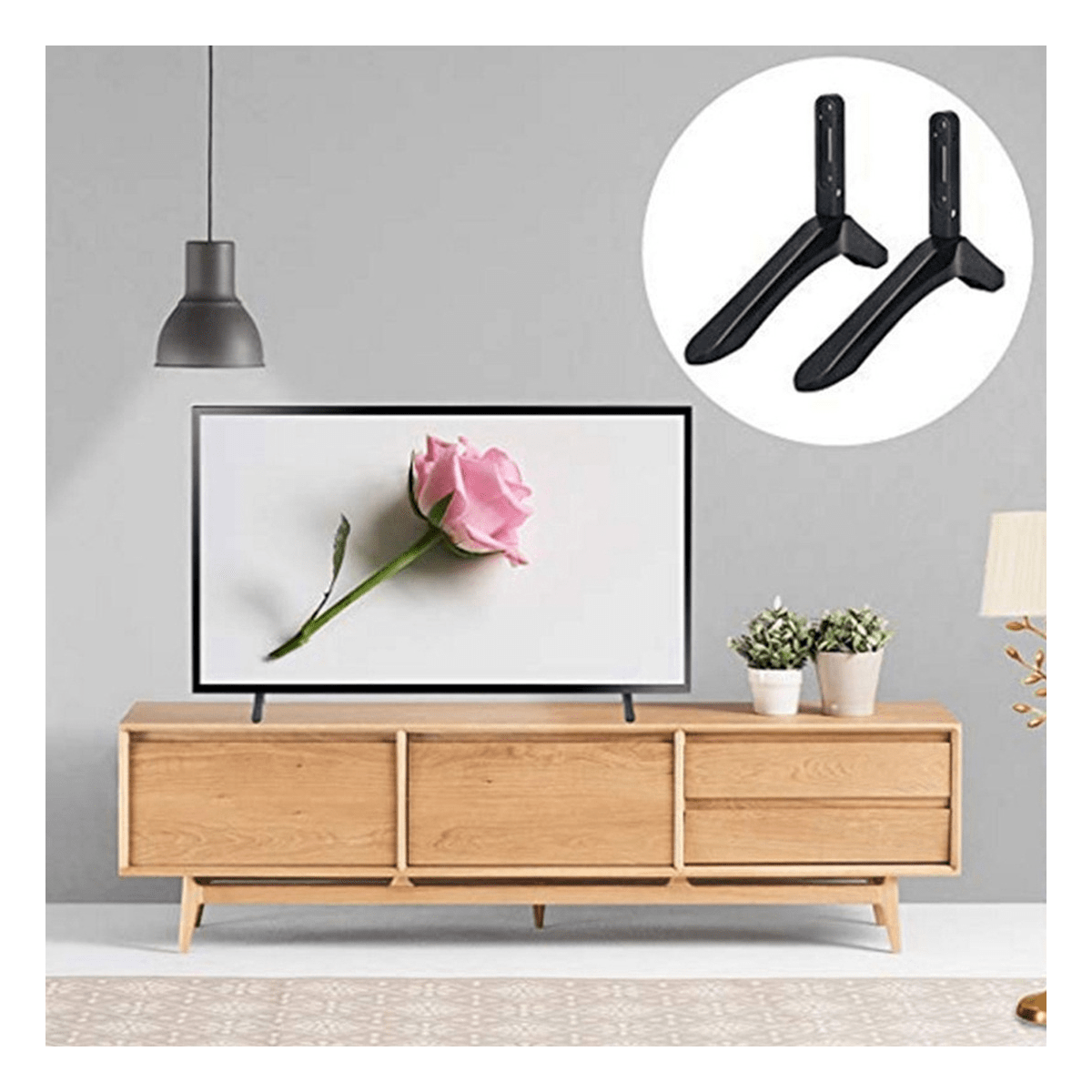 Steel TV Base for LCD Pedestal Screen Stand Home Universal Monitor