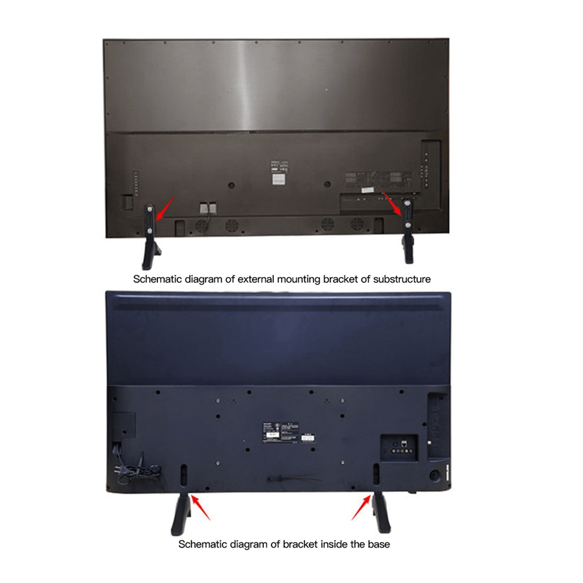 Steel TV Base for LCD Pedestal Screen Stand Home Universal Monitor