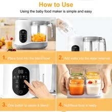 Professional 3 In 1 Food Maker Mixer Blender Electric Auto Cooking & Grinding Touch Screen Control With Self Cleans 400ml - Grey - View 6