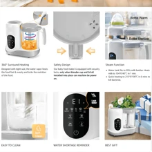 Professional 3 In 1 Food Maker Mixer Blender Electric Auto Cooking & Grinding Touch Screen Control With Self Cleans 400ml - Grey - View 7