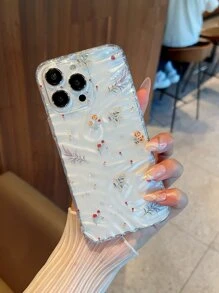 Floral Print Clear Phone Case - Multicolor - View 2