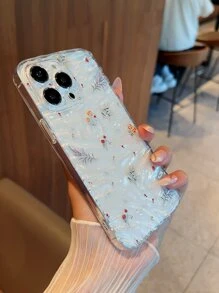 Floral Print Clear Phone Case - Multicolor - View 3