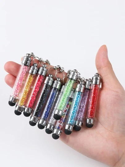Crystal Touch Screen Stylus Pen: Dustproof Plug, Mini Capacitive Pen For Mobile Phones, Tablets, Office Drawing And Cutting - Bullet Design, Easy To Carry - Random Color