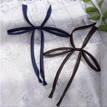 1入組深的紅色的素色JK襯衫領子鏈條適合女士,風格蝴蝶結打結裝飾配件,每天穿戴 - 酒紅色 - 查看 5