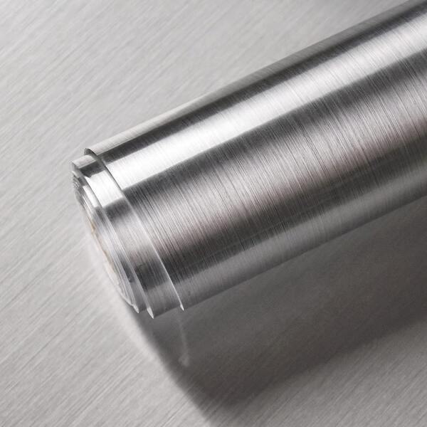 Stainless Steel Contact Paper For Countertop Waterproof Silver Metallic Wallpaper Peel And Stick Wallpaper For Kitchen Backsplash Self Adhesive Wallpaper Dishwasher Fridge Appliances Cover Decor,Renovation Stickers Peel Wall Panels,Wall Paper, Wallpapers,Spring Decoration Items Refesh Your Home,Rama Decoration Stickers Gifts Birthday Graduation