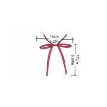 1入組深的紅色的素色JK襯衫領子鏈條適合女士,風格蝴蝶結打結裝飾配件,每天穿戴 - 酒紅色 - 查看 8