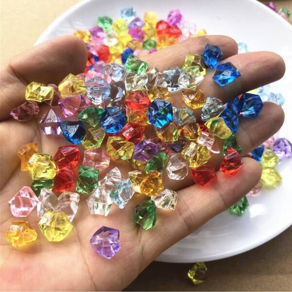 200入組彩色裝飾石頭混合顏色亞克力花園裝飾用品裝飾物石頭岩石適用於戶外水族館家庭魚缸裝飾用品