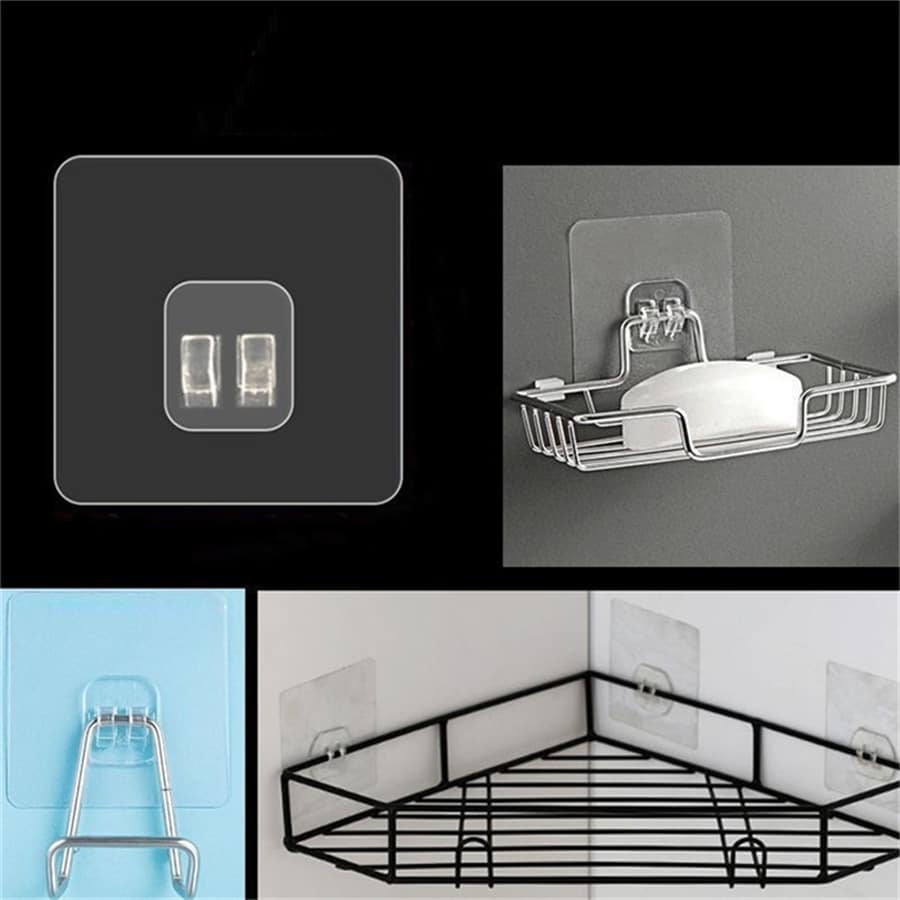 Self-Adhesive Damage-Free Hooks, Damage-Free Stickers For Various Shelves, Iron Rack, Hair Dryer Wall Mount, Bathroom Rack Claw Damage-Free Hooks, Heavy Duty Adhesive Pads No-Drill