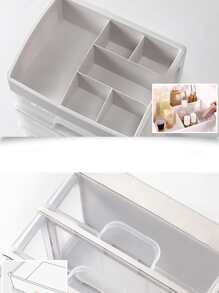 1PC Drawer-Style Transparent Desktop Storage Box, Multi-Layer PP Material Dust-Proof Organizer Rack For Cosmetics, Sundries, Nail Art Tools, Lipstick And Makeup Storage - White - View 10