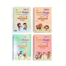 4 件/套學齡前兒童英語書法練習字帖,帶凹槽設計,18.8*13.2 厘米/7.4*5.2 英寸 - 彩色 - 查看 7