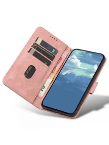 Magnetic Wallet Phone Case PU Compatible With iPhone15/15Plus/15Pro/15Promax - Rose Gold - View 2