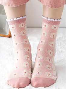 6 cái Dễ thương Giữa bắp chân Của phụ nữ Vớ , Thích hợp Đối với Tất cả các mùa - Nhiều màu - Xem 6