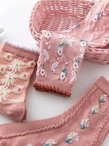 6 cái Dễ thương Giữa bắp chân Của phụ nữ Vớ , Thích hợp Đối với Tất cả các mùa - Nhiều màu - Xem 4