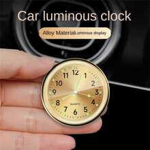 1 reloj decorativo para coche, color azul real, brilla en la oscuridad, mini reloj analógico de cuarzo adhesivo para salpicadero de coche, exclusivo para coche de alta gama, accesorios para interior de automóvil
