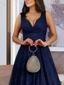 Grife Velasco Women Party Dresses - Navy Blue - View 3