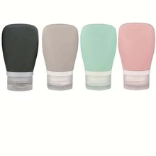 4 piezas de silicona de viaje aseo Botellas Set , compresible Contenedor para Gel de ducha , Champú , cosmético productos con embalaje - como se muestra en la imagen - Ver 2