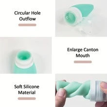 4 piezas de silicona de viaje aseo Botellas Set , compresible Contenedor para Gel de ducha , Champú , cosmético productos con embalaje - como se muestra en la imagen - Ver 5