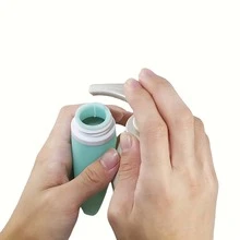 4 piezas de silicona de viaje aseo Botellas Set , compresible Contenedor para Gel de ducha , Champú , cosmético productos con embalaje - como se muestra en la imagen - Ver 8