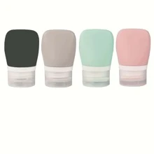 4 piezas de silicona de viaje aseo Botellas Set , compresible Contenedor para Gel de ducha , Champú , cosmético productos con embalaje - como se muestra en la imagen - Ver 1