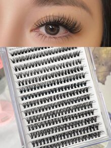 280 Individual Cluster 9-16mm False Eyelashes, Natural Looking & Lightweight, Easy To Apply For Daily Use, Makeup Accessories Lash Clusters, Eyelash Clusters, Individual Eyelashes, Lashes, Fake Lashes - Black - View 1