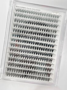 280 Individual Cluster 9-16mm False Eyelashes, Natural Looking & Lightweight, Easy To Apply For Daily Use, Makeup Accessories Lash Clusters, Eyelash Clusters, Individual Eyelashes, Lashes, Fake Lashes - Black - View 7