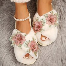 Pantuflas de Casa de Mujer - Beis - Ver 1