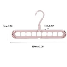 5 Móc treo quần áo đa năng không để lại dấu vết, Móc treo quần áo chín lỗ không để lại dấu vết, Móc treo quần áo gấp gọn không để lại dấu vết, Dụng cụ lưu trữ đồ ký túc xá, Móc treo quần áo xoay không để lại dấu vết - Nhiều màu - Xem 6