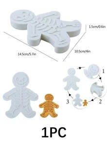 1入組骷髏&薑餅人形狀餅乾模型切割刀,DIY廚房工具按風格餅乾模具