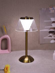 1pc Rechargeable Metal & Acrylic Adjustable Brightness Three Colors Decorative Table Lamp Or Desk Lamp - Nhiều màu - Xem 11