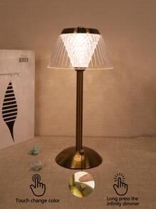 1pc Rechargeable Metal & Acrylic Adjustable Brightness Three Colors Decorative Table Lamp Or Desk Lamp - Nhiều màu - Xem 3