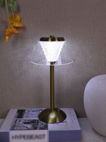 1pc Rechargeable Metal & Acrylic Adjustable Brightness Three Colors Decorative Table Lamp Or Desk Lamp - Nhiều màu - Xem 10