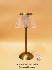 1pc Rechargeable Metal & Acrylic Adjustable Brightness Three Colors Decorative Table Lamp Or Desk Lamp - Nhiều màu - Xem 8